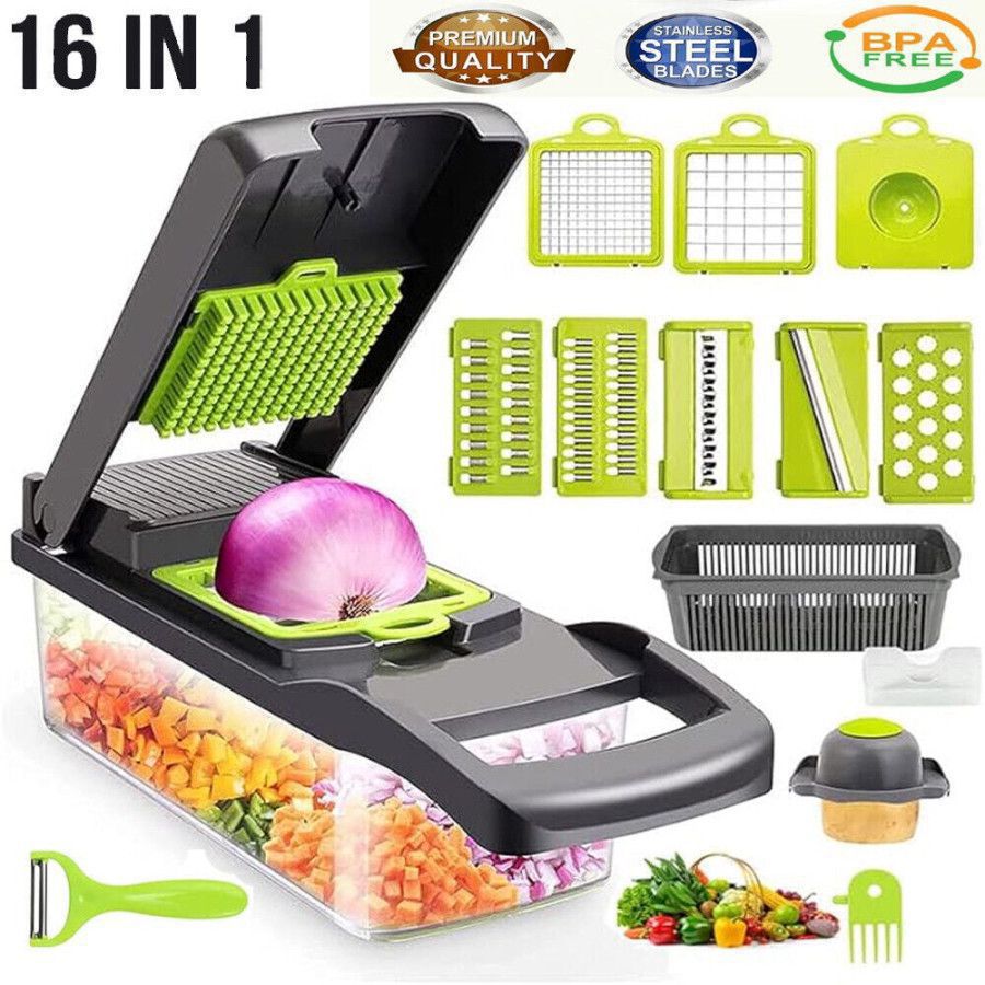 16 in 1 vegetable chopper professional multifunction food and onion chopper for kitchen meal prep