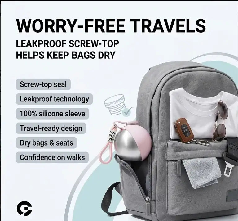 Portable Dog Water Bottle Stainless Steel Leakproof