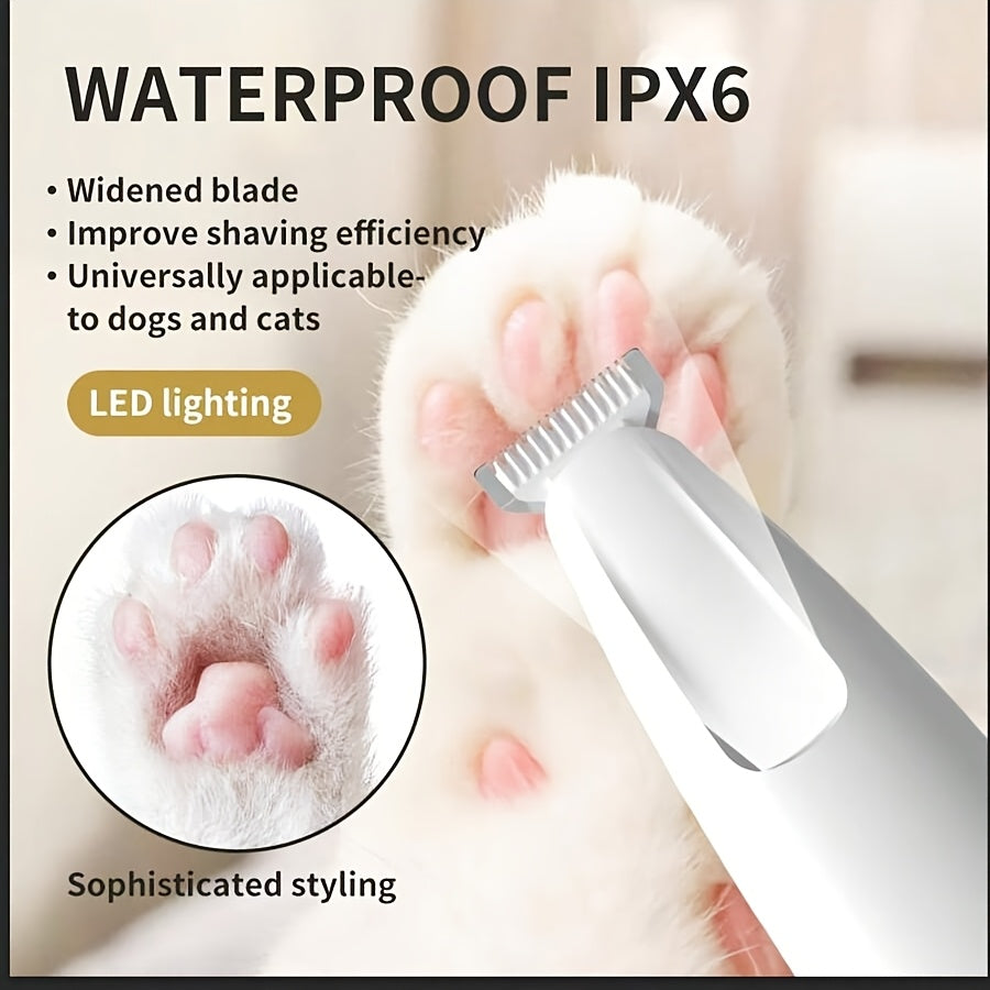 Cordless Pet Hair & Paw Trimmer with LED Light | Nadepot