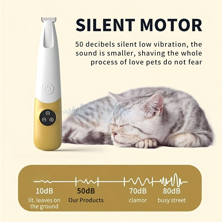 Cordless Pet Hair & Paw Trimmer with LED Light | Nadepot