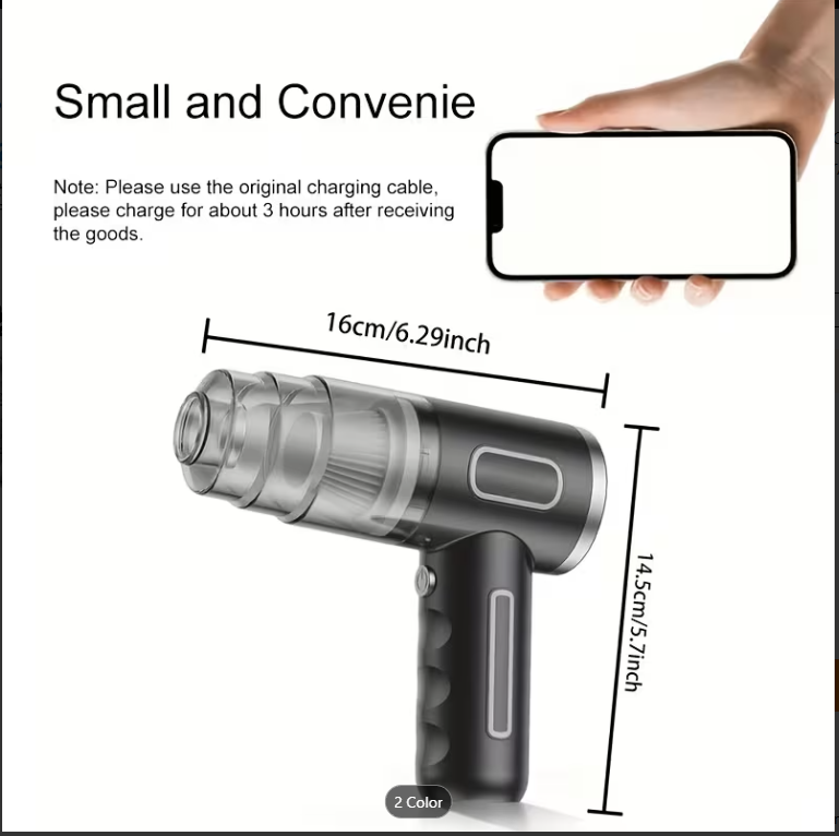 Portable Cordless Handheld Vacuum Cleaner | Powerful Wireless Vacuum Vortex Suction for Car, Home & Office