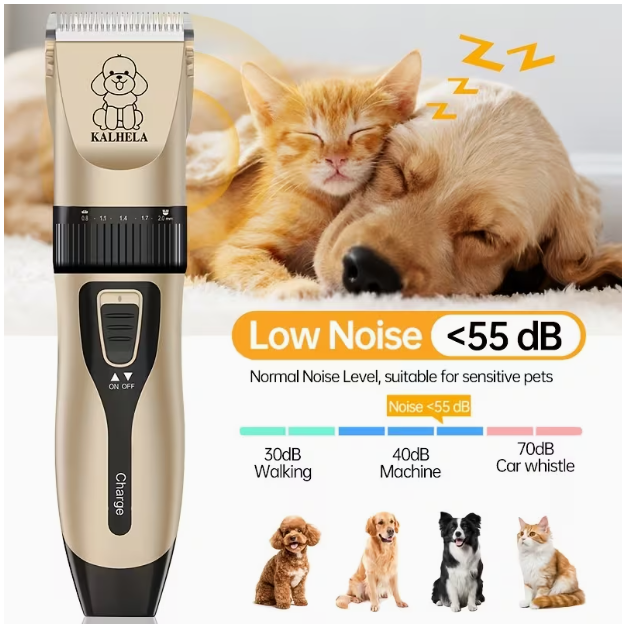 Professional Dog Grooming Kit – USB Rechargeable Pet Clippers with Ceramic Blades for Dogs & Cats