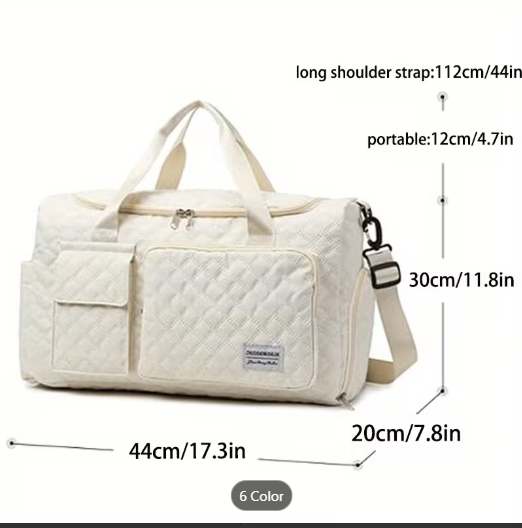 Women’s Weekender Travel Bag with Shoe Compartment_Duffel for Gym, Hospital & Travel