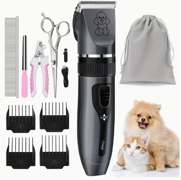 Professional Dog Grooming Kit – USB Rechargeable Pet Clippers with Ceramic Blades for Dogs & Cats