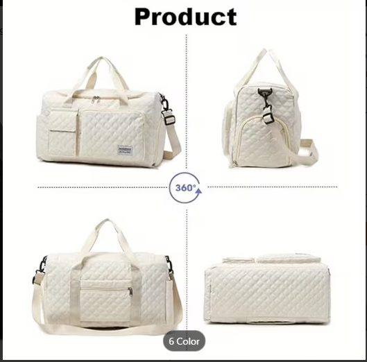 Women’s Weekender Travel Bag with Shoe Compartment_Duffel for Gym, Hospital & Travel