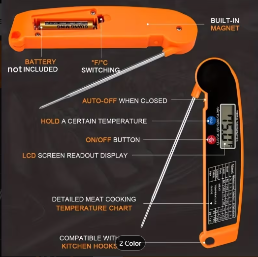 Digital Meat Thermometer for Cooking & BBQ – Instant Read