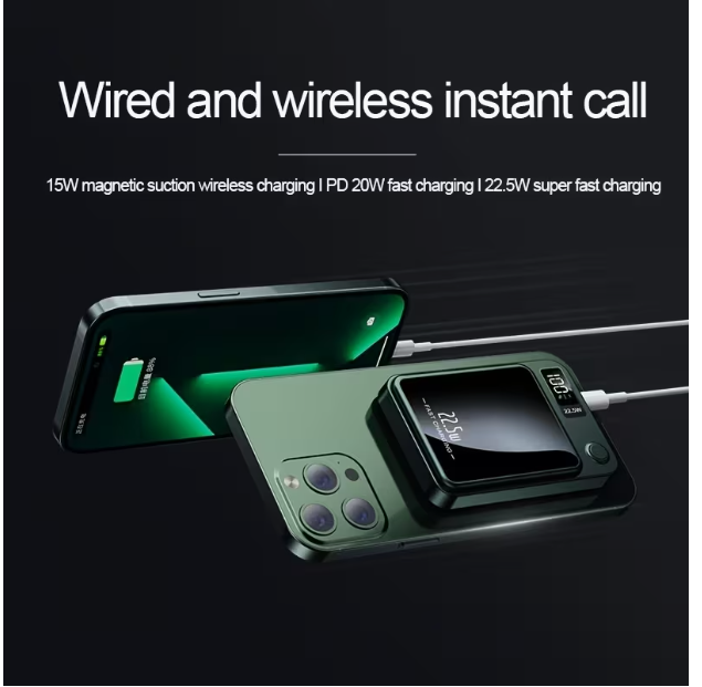 Magnetic Wireless Power Bank – 22.5W PD Fast Charging 10000mAh