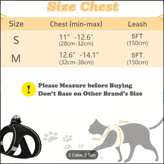 Escape-Proof Cat Harness & Leash Set | Nadepot