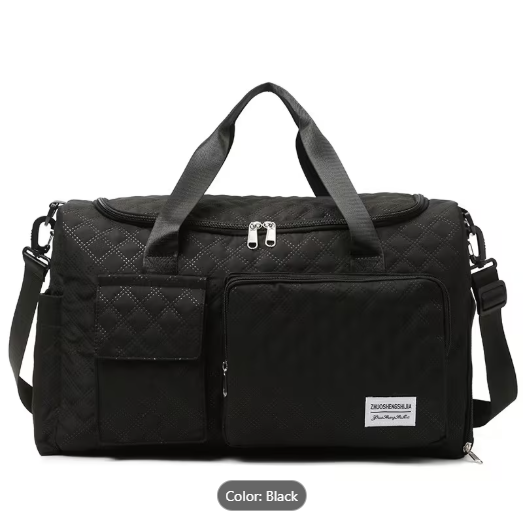 Women’s Weekender Travel Bag with Shoe Compartment_Duffel for Gym, Hospital & Travel