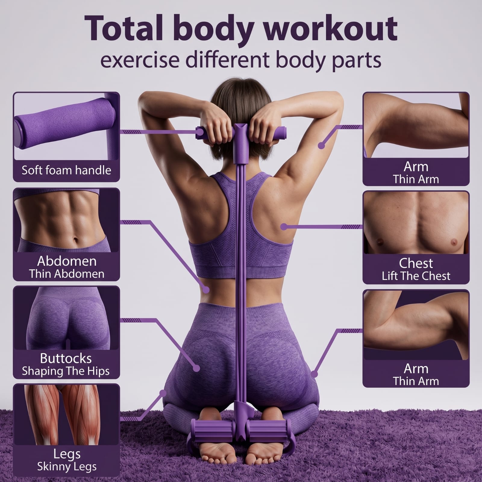 Multifunctional Resistance Bands | 6 Tube Fitness Resistance Band Full Body Home Workout & Stretching