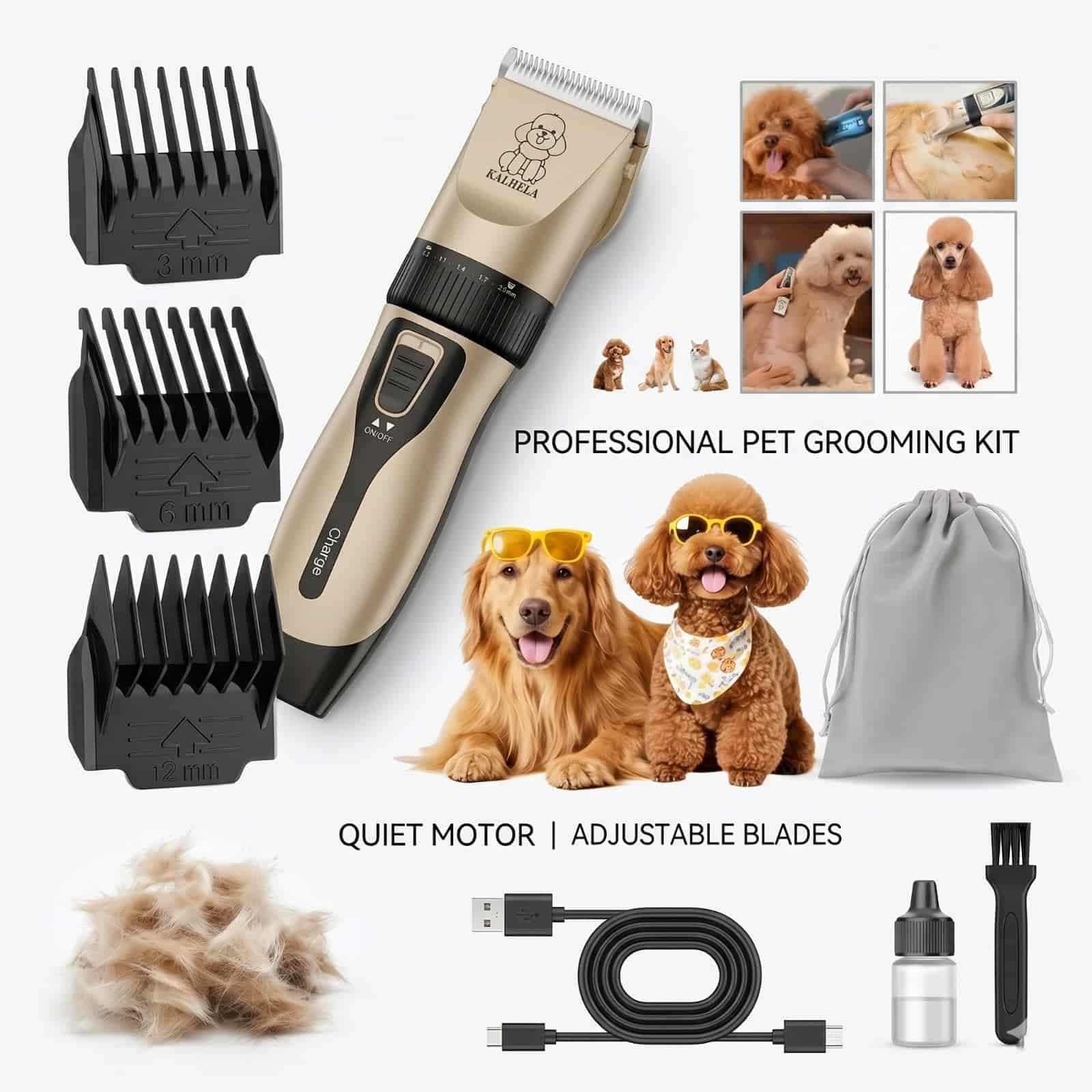 Dog Grooming Clippers Kit for Dogs & Cats