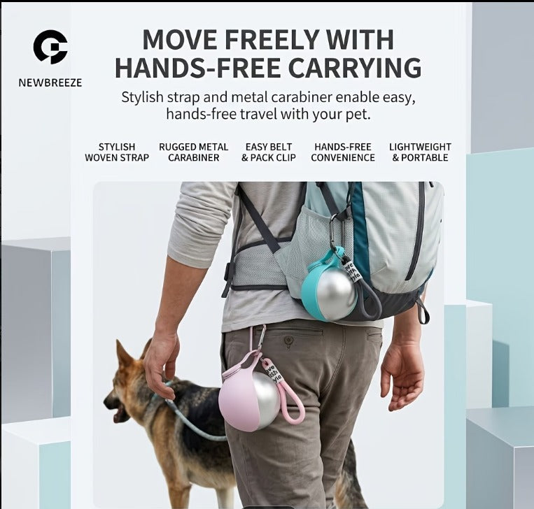 Portable Dog Water Bottle Stainless Steel Leakproof Travel Dispenser