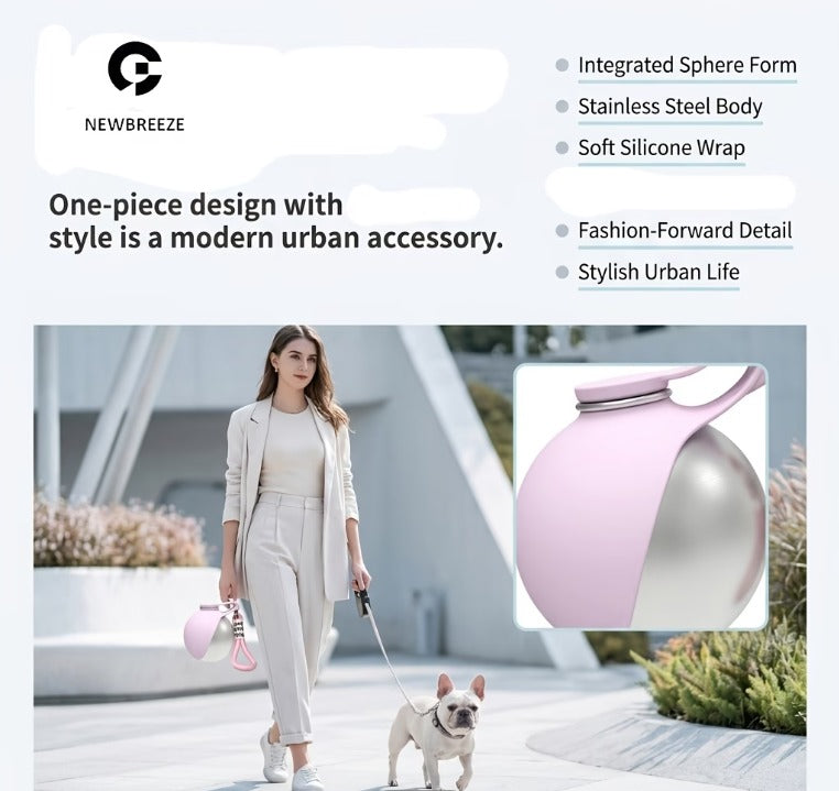 Portable Dog Water Bottle Stainless Steel Leakproof Travel Dispenser