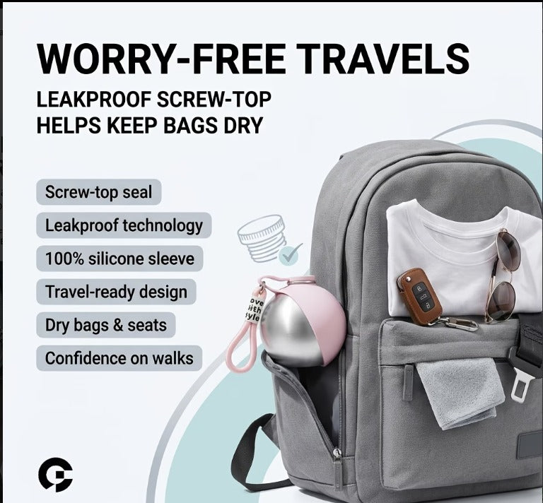 Portable Dog Water Bottle Stainless Steel Leakproof Travel Dispenser