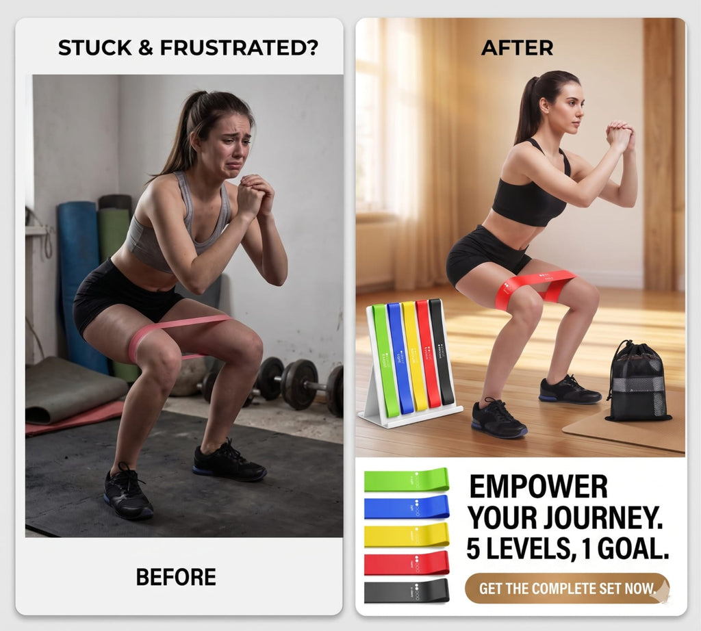 Resistance Bands for Working Out | 5-Pack Exercise Bands for Home Gym,Glute bands