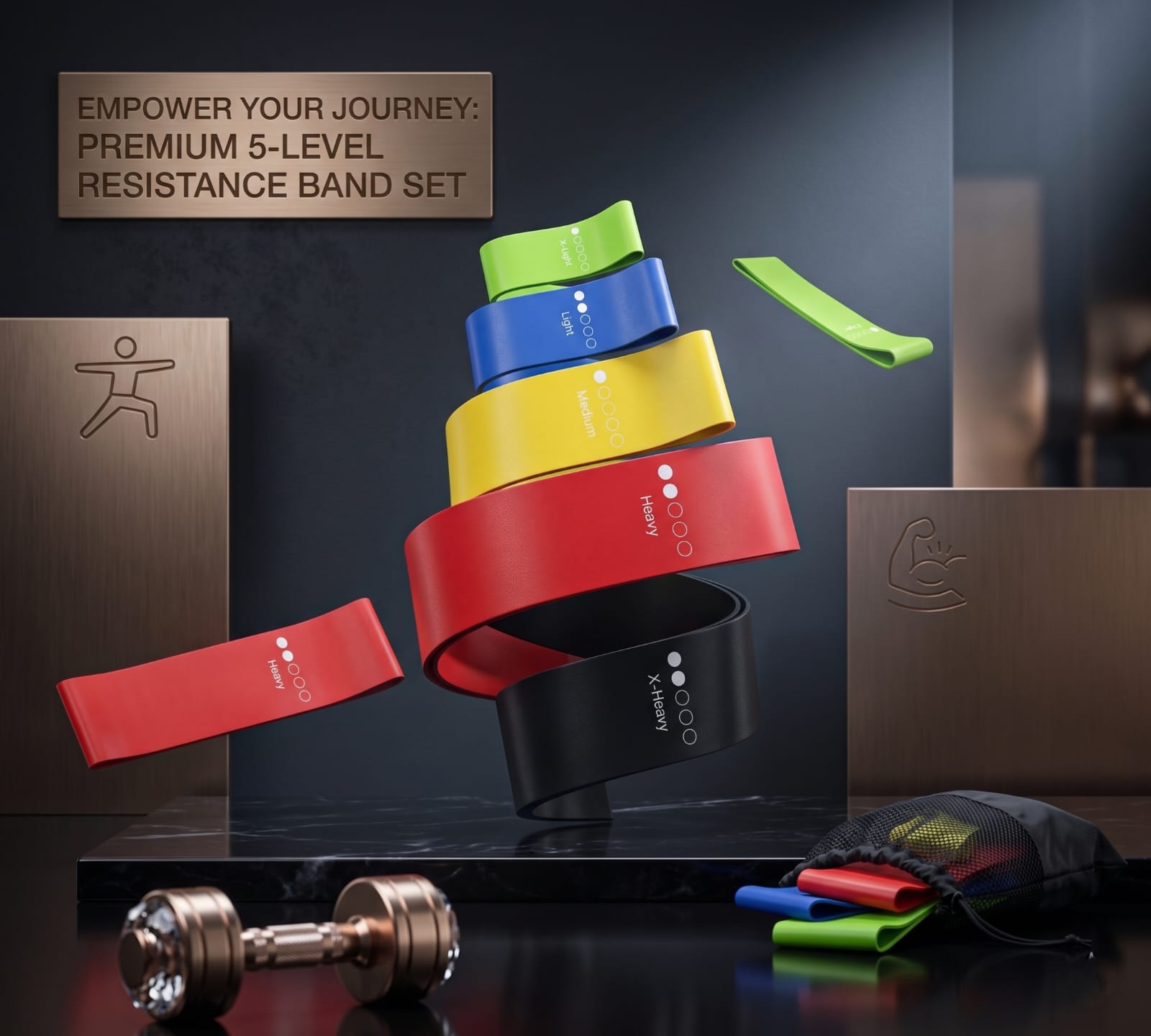 Resistance Bands for Working Out | 5-Pack Exercise Bands for Home Gym,Glute bands
