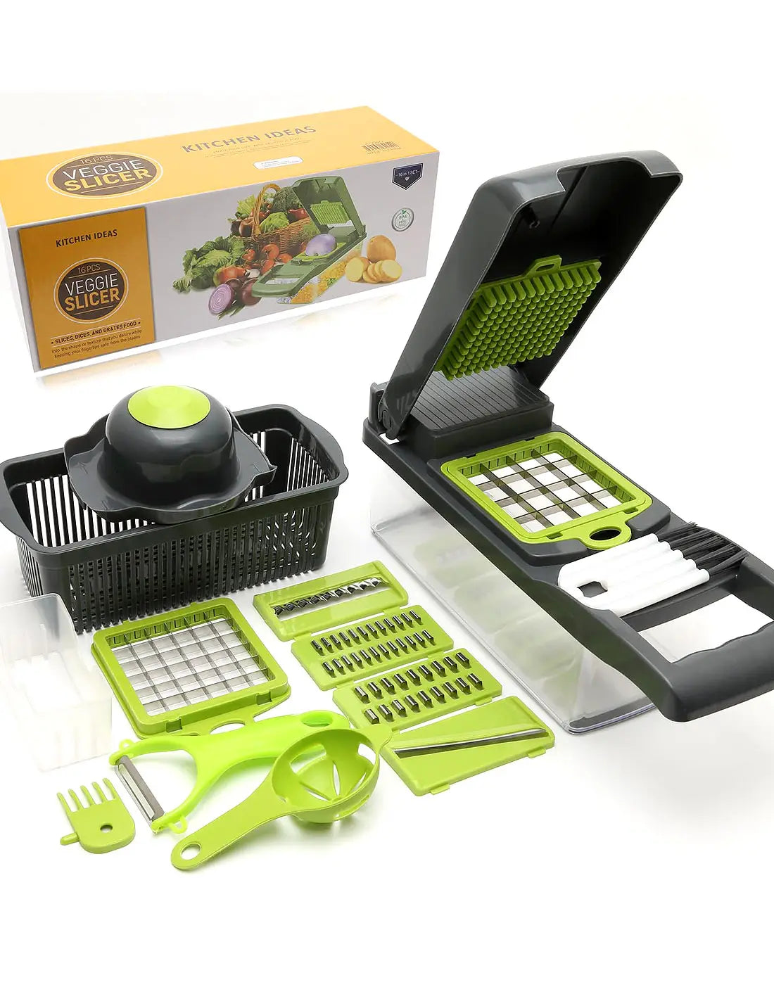 16-In-1 Vegetable Chopper – Professional Multi-Functional Food & Onion Chopper for Kitchen Meal Prep